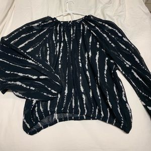 h & m sheer top. balloon sleeve